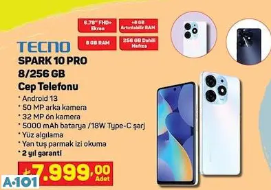 TECNO SPARK 10 PRO 256 GB CEP TELEFONU